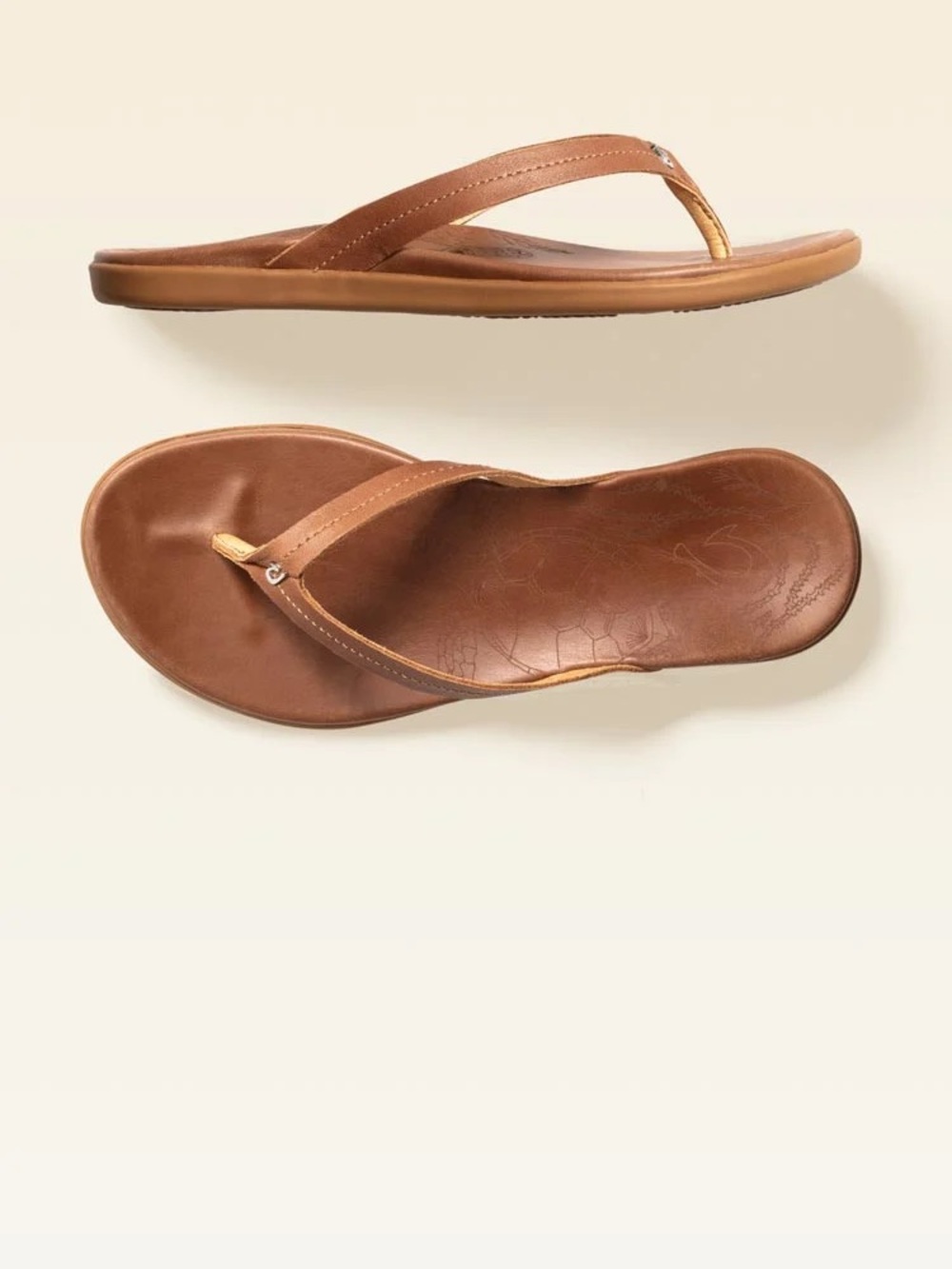 NWOT Women’s OluKai Honu Flip Flop Leather Sandals - Picture 4 of 11